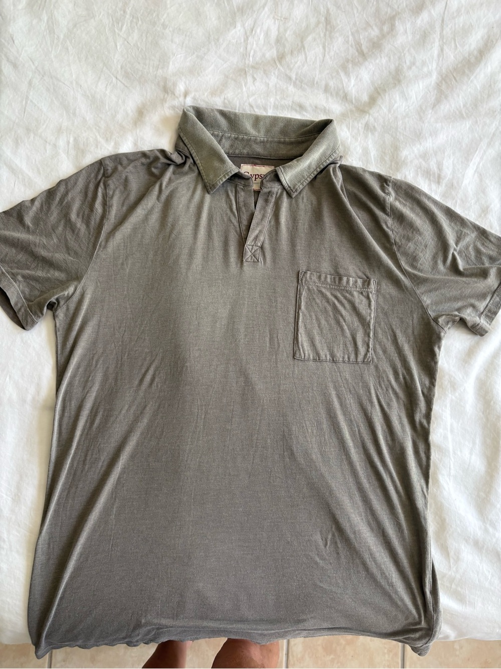 NWT Gypsy menshi 05 Men’s Short Sleeve safari Polo shirt in Olive